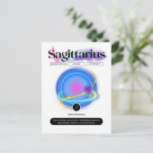 モダンな十二星座の射手座 クォート エレメント 火 ポストカード (スタンド正面)