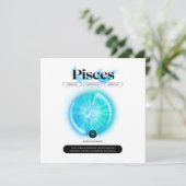モダンな十二星座の魚座 クォート 水エレメント 招待状 (スタンド正面)