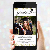 モダンな卒業おめでとうの招待状 招待状
