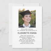 モダンな卒業おめでとうカード　トレンディーな手書きフォントがおしゃれなデザイン 案内状 (裏面)