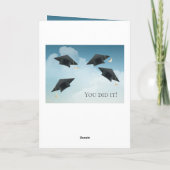 モダンな卒業はお祝いをおおいます カード (裏面)