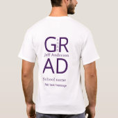 モダンな卒業デザインのシンプルなタイポグラフィ Tシャツ (裏面)