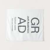 モダンな卒業デザイン シンプル ミニマル c タペストリー (正面(横))