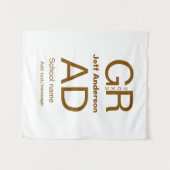 モダンな卒業デザイン シンプル ミニマル c タペストリー (正面(横))