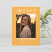 モダンな卒業デザイン フォト 卒業おめでとう 招待状 (スタンド正面)