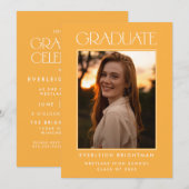 モダンな卒業デザイン フォト 卒業おめでとう 招待状 (正面/裏面)