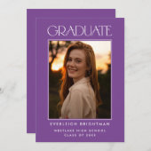 モダンな卒業デザイン フォト 卒業式招待状 招待状 (正面/裏面)