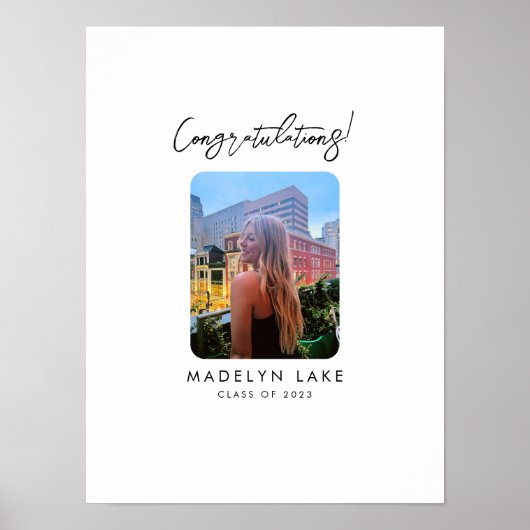 モダンな卒業パーティーのゲストブック代替ポスター ポスター (正面)