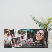 モダンな卒業パーティーの写真コラージュ 招待状 (スタンド正面)