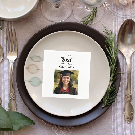 モダンな卒業パーティーの写真 スタンダードカクテルナプキン