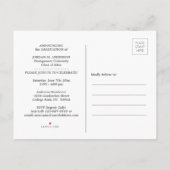 モダンな卒業パーティーの発表の招待状 インビテーションポストカード (裏面)