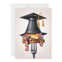 モダンな卒業パーティーのBBQ招待状