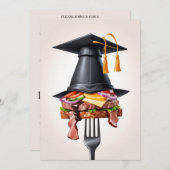 モダンな卒業パーティーのBBQ招待状 招待状 (正面/裏面)