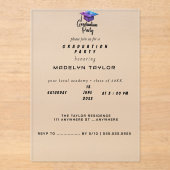 モダンな卒業パーティー招待状 - エレガントなキャップ＆ アクリル招待状 (正面)