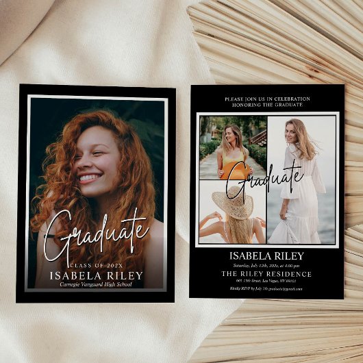 モダンな卒業パーティー招待状 招待状