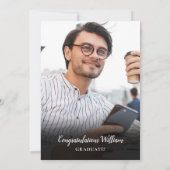 モダンな卒業パーティー5枚の写真コラージュ招待状 招待状 (裏面)