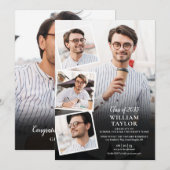 モダンな卒業パーティー5枚の写真コラージュ招待状 招待状 (正面/裏面)