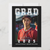 モダンな卒業写真のデザイン 招待状 (正面)