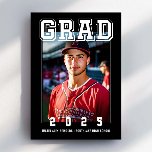 モダンな卒業写真のデザイン 招待状