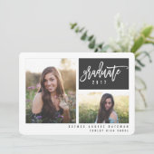 モダンな卒業写真スクリプト カラフル 案内状 (スタンド正面)
