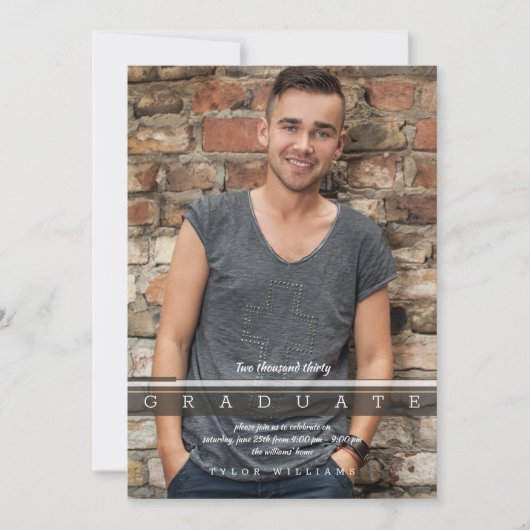 モダンな卒業写真招待状 招待状 (正面)