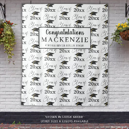 モダンな卒業写真撮影 CLASS OF 20XX パターン背景 タペストリー