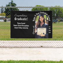 モダンな卒業写真発表 黒と白