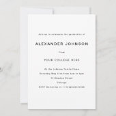 モダンな卒業写真 クールな音楽 卒業パーティー 招待状 (裏面)