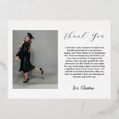 モダンな卒業写真 卒業お礼カード 箔招待状ポストカード (裏面)