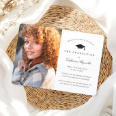 モダンな卒業写真 卒業のお知らせ 招待状