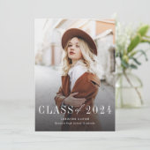 モダンな卒業写真 卒業のお知らせ 案内状 (スタンド正面)
