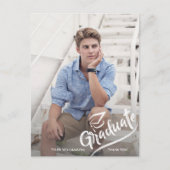 モダンな卒業写真 卒業パーティー 感謝状 ポストカード (正面)