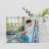 モダンな卒業写真 卒業式招待状 招待状 (スタンド正面)