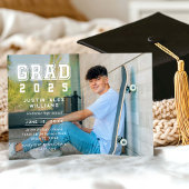 モダンな卒業写真 卒業式招待状 招待状