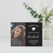 モダンな卒業写真 感謝 ポストカード (スタンド正面)