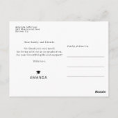 モダンな卒業写真 感謝 ポストカード (裏面)