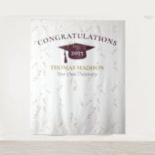 モダンな卒業式用フェイクストリーマー マーブルン背景 タペストリー (正面)