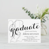 モダンな卒業式 | ミニマル ブラック クラシック スクリプト 招待状 (スタンド正面)