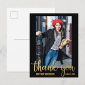 モダンな卒業感謝祭 ゴールド（裏面空白） ポストカード (正面/裏面)