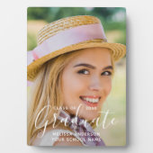 モダンな卒業生のためのシンプルでカスタマイズされた写真付き卒業記念 フォトプラーク (正面)