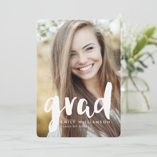 モダンな卒業生の写真の卒業のパーティの招待状 招待状 (スタンド正面)