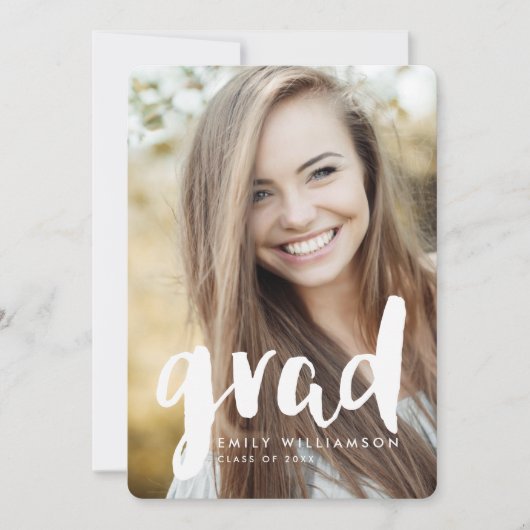 モダンな卒業生の写真の卒業のパーティの招待状 招待状 (正面)