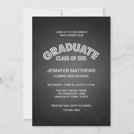 モダンな卒業生の2015年の写真の卒業のパーティの招待状 招待状 (裏面)