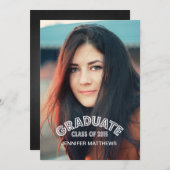 モダンな卒業生の2015年の写真の卒業のパーティの招待状 招待状 (正面/裏面)