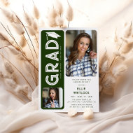 モダンな卒業生2人の写真 卒業パーティー 招待状