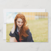 モダンな卒業生2枚の写真 卒業のお知らせ 招待状 (裏面)