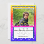 モダンな卒業生 青い星 | 卒業パーティー 招待状 (正面)