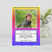 モダンな卒業生 青い星 | 卒業パーティー 招待状 (スタンド正面)