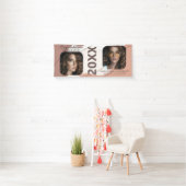 モダンな卒業生 | 2枚の写真を飾る卒業バナー 横断幕 (インサイチュ)