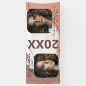 モダンな卒業生 | 2枚の写真を飾る卒業バナー 横断幕 (縦)